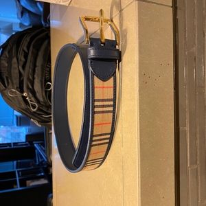 Burberry Men's 1983 Check and Leather Belt